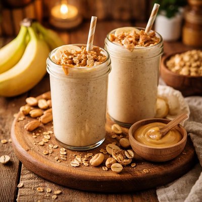Smoothie de mantequilla de maní y platano